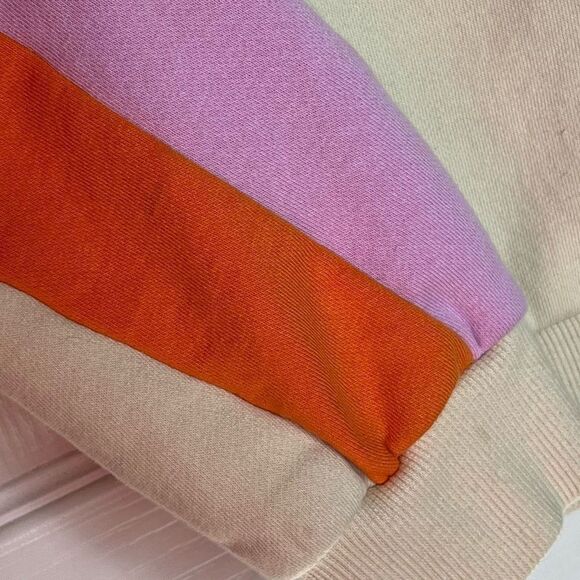 Lego Sz XS Zip Up Sweatshirt Colorblock Stripes Tan Purple Red Orange - Picture 11 of 13